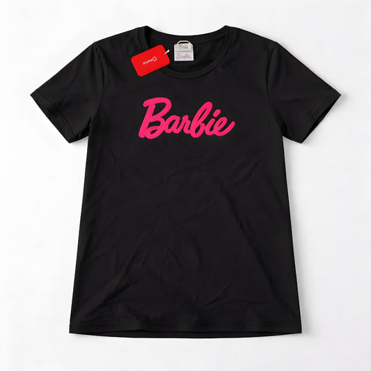 Girls Black Barbie Logo Short Sleeve T-Shirt
