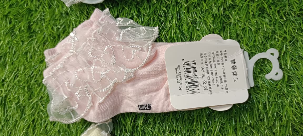 Mesh Socks Breathable Cotton Lace with Ruffle