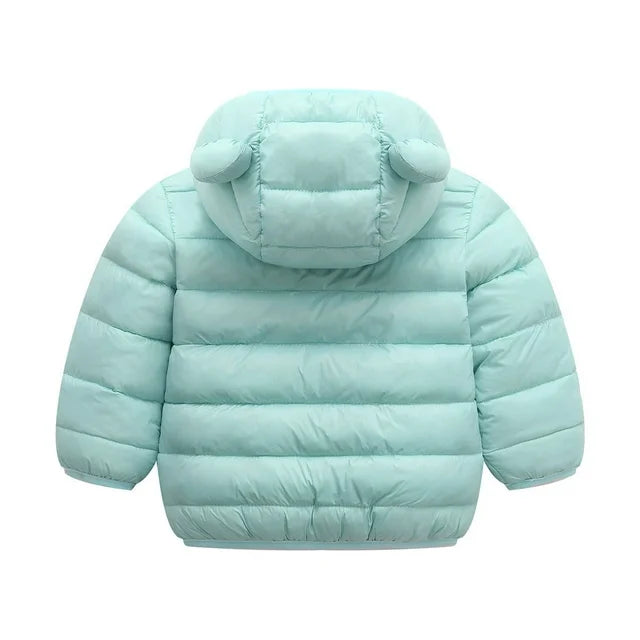 Cute Baby Girls Jackets Kids Boys Down Coats With Ear Hoodie Spring Girl Clothes Infant Children's Clothing for Boys Coat