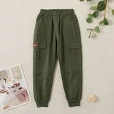 Cargo Pants with Pocket Cotton Solid Sweatpants