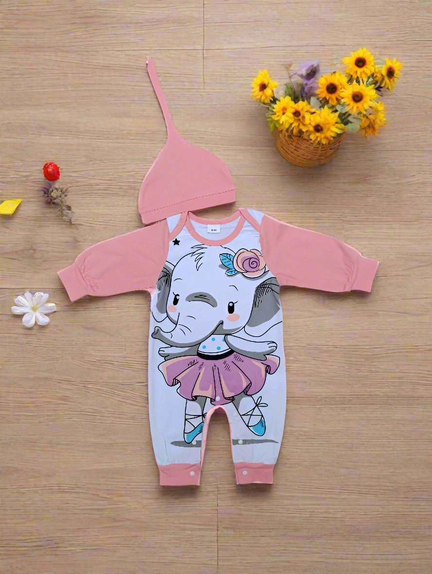 Baby elephant full sleeves romper