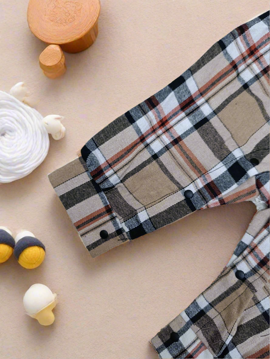 Winter Check Long Sleeve Jumpsuit