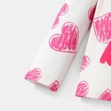 Barbie Toddler Girls Tops Pink Heart Print Long-sleeve T-Shirt