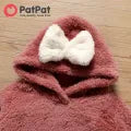 Bowknot Design Fuzzy Hoodie Sweatshirt