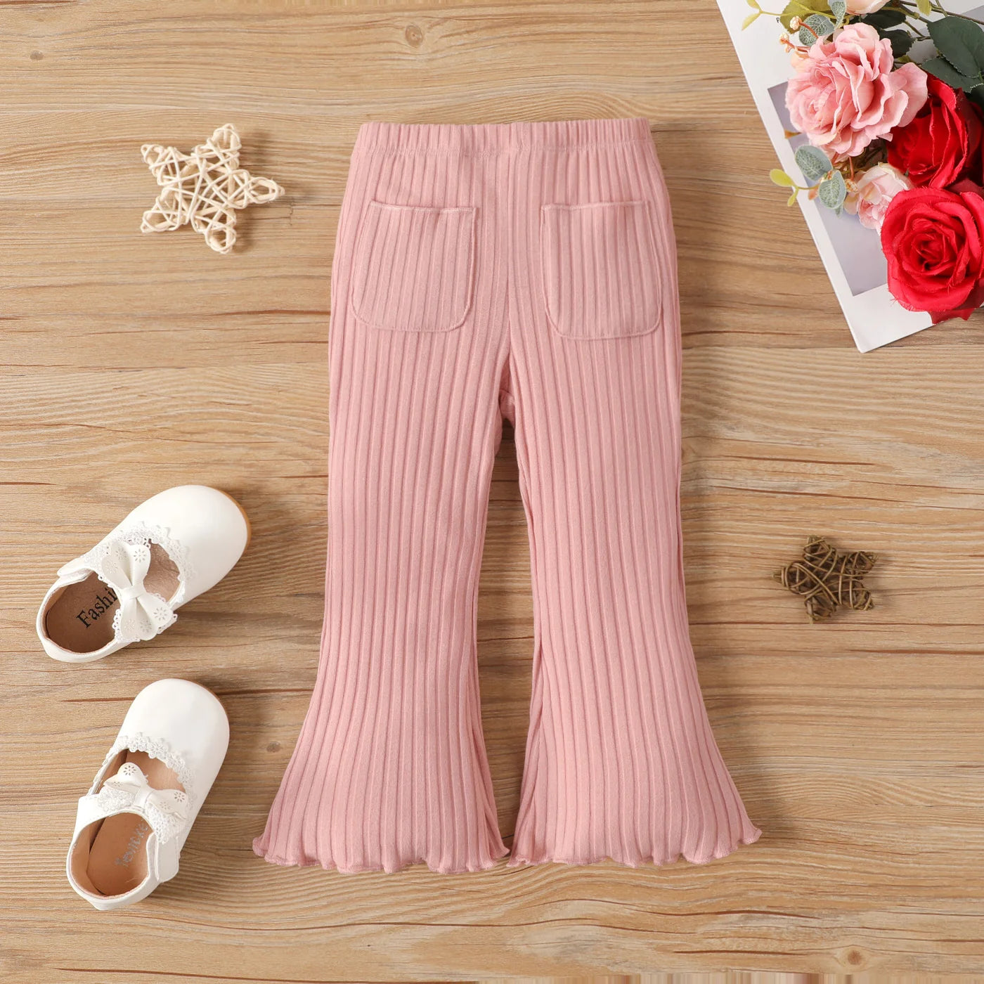 Rib flare Pants With Pockets