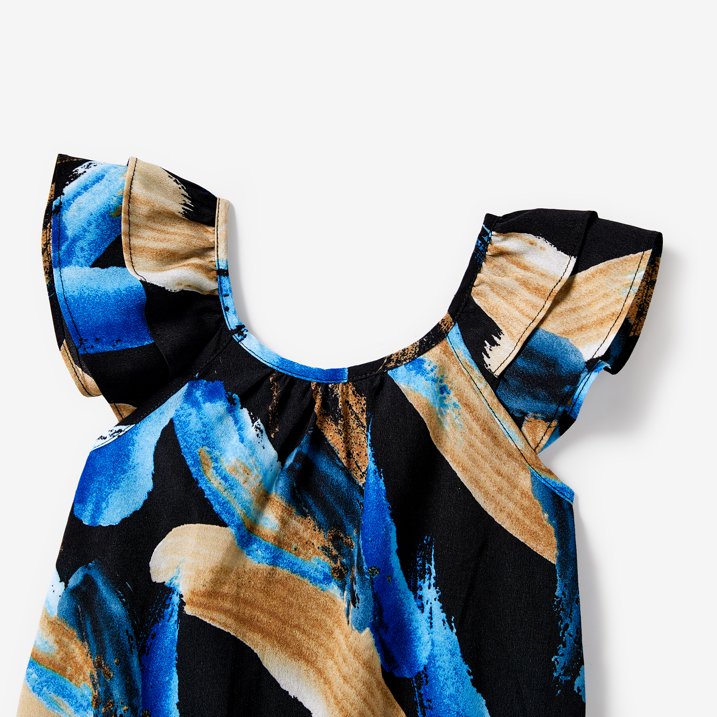 Girl  Leaf Print Cute Romper