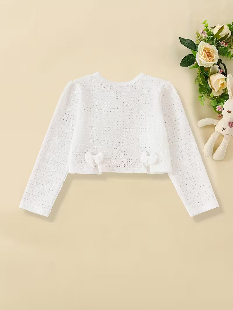 Girls' Fashion Long Sleeve Bow-Knot Bolero Jacket