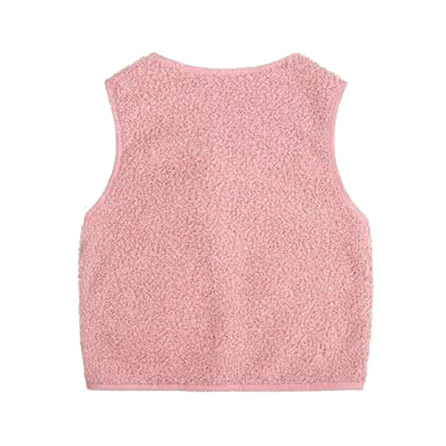 Solid Warm Thick Spring Winter Sleeveless Vest Clothes Coat Zipper with Pocket