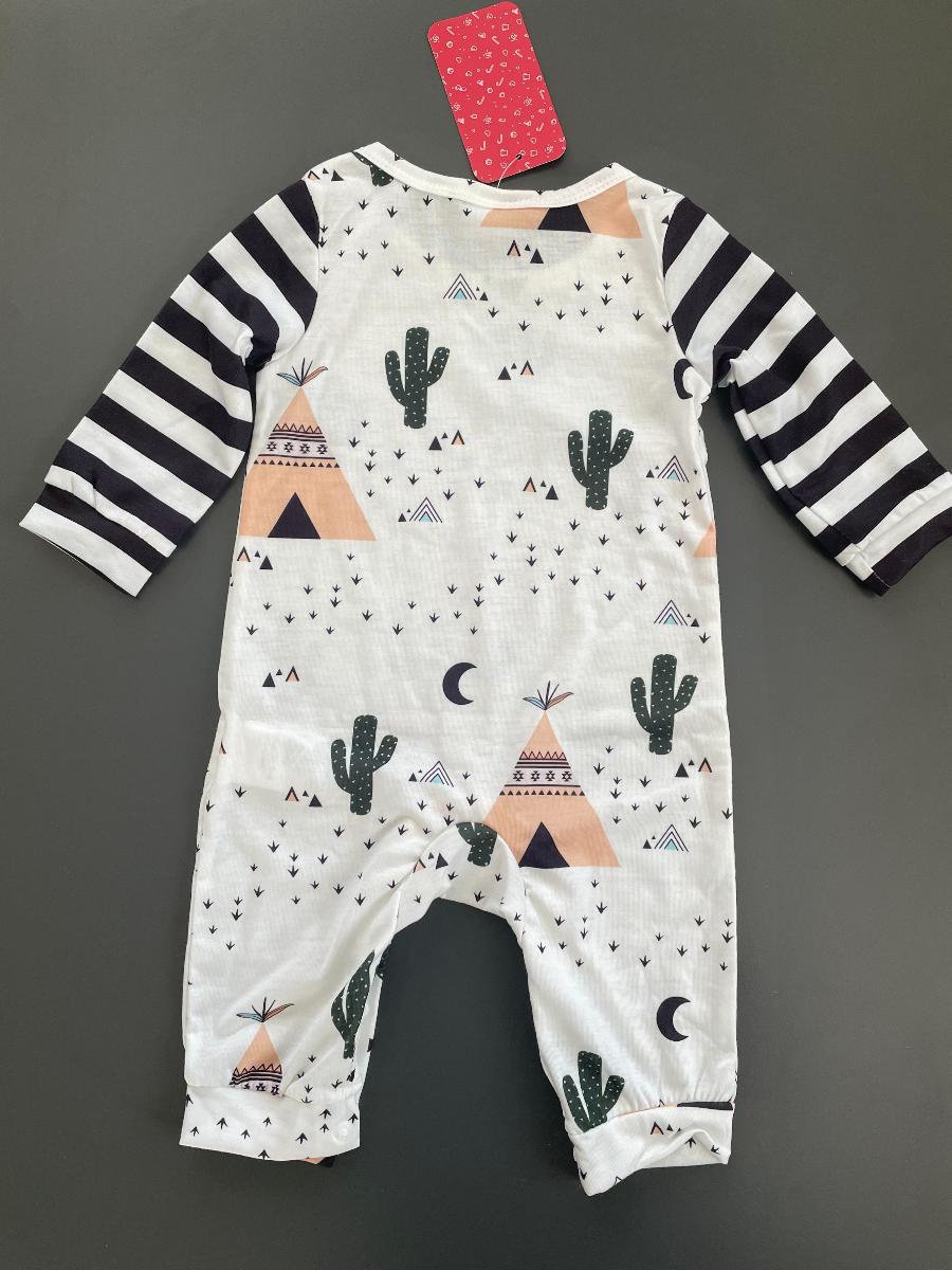 Desert Print Long-Sleeve Baby Sleeper Romper