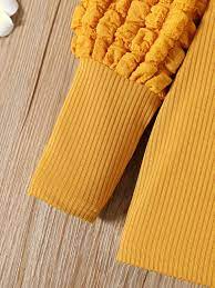 Preppy crew neck long sleeve knit top solid color