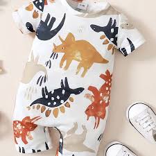 Cute dinosaur print baby Romper