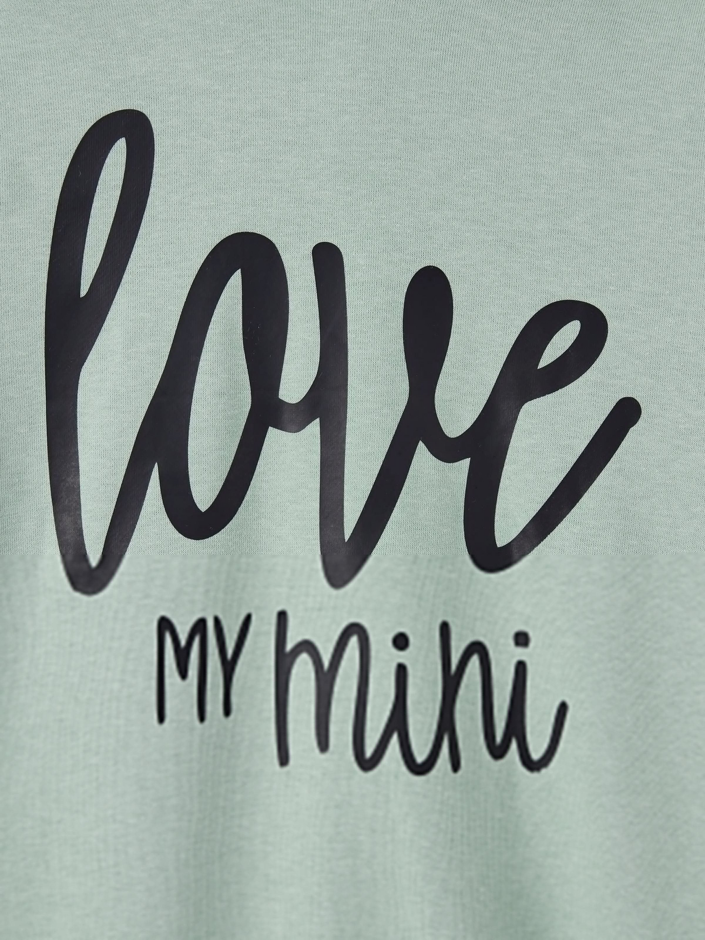 Love My Mini Sage-Green Long-Sleeve Hoodie Dress – Casual Mother-Daughter Matching Style
