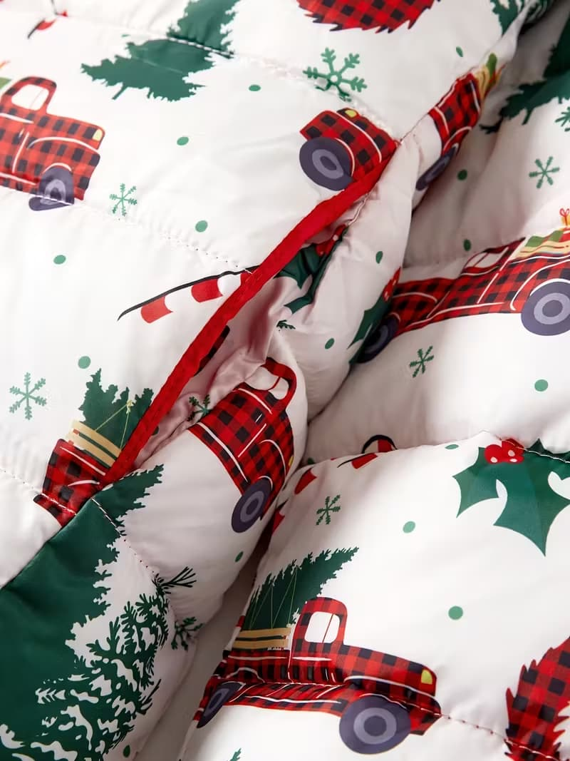 Lightweight Christmas Outdoor Set for Dad and Kids, Autumn/Winter, with Print