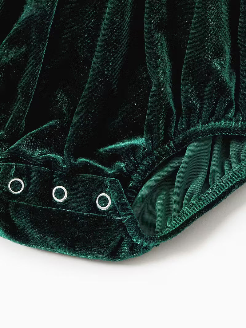 Solid Dress Valet Ruffled Long-sleeves Romper