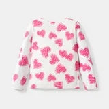 Barbie Toddler Girls Tops Pink Heart Print Long-sleeve T-Shirt