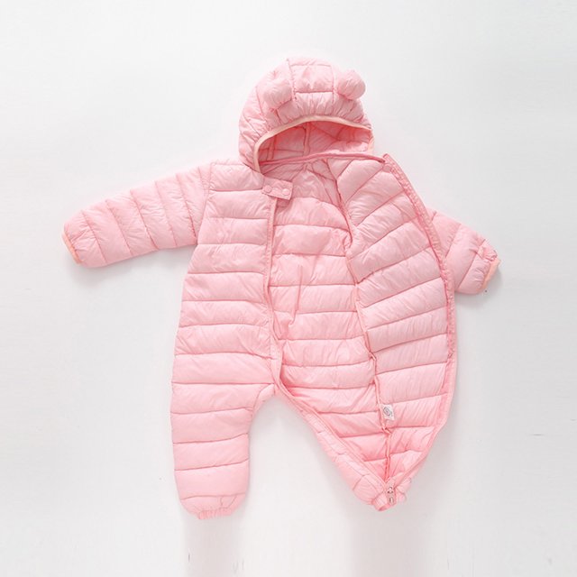 Warm Winter Jumpsuit for Baby Girls and Boys with Hooded Bear Ears, Down Coat, Padded Jumpsuit, Boys' Winter Coat, Heavyweight 4T Winter Coat, Boys' Jacket, Lightweight Nylon Jackets