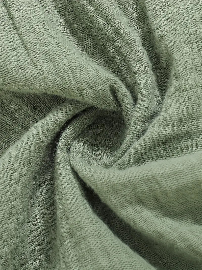 Olive Green Ruffled Sleeve Romper with Button Details