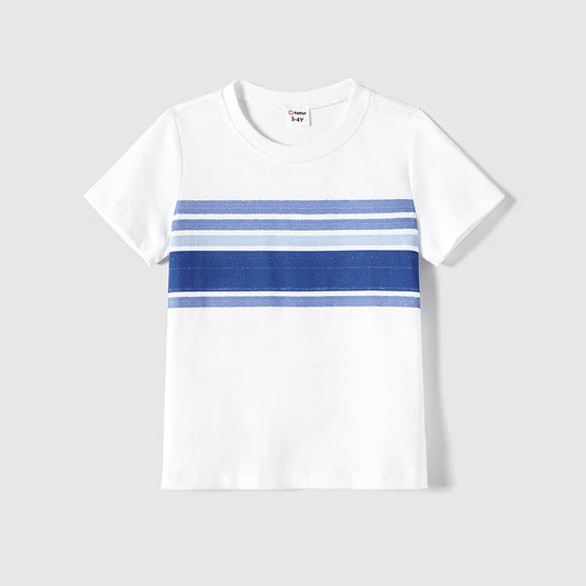 Stripe Cotton Short-sleeve T-shirt