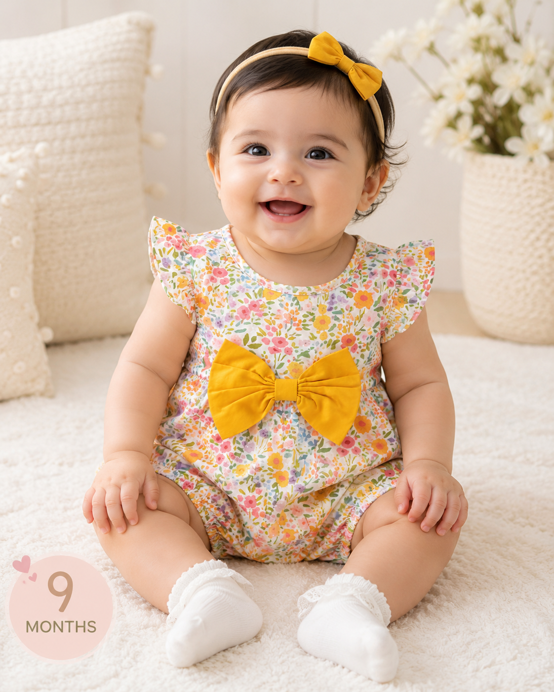Baby Girl Cute Flutter Sleeve Romper