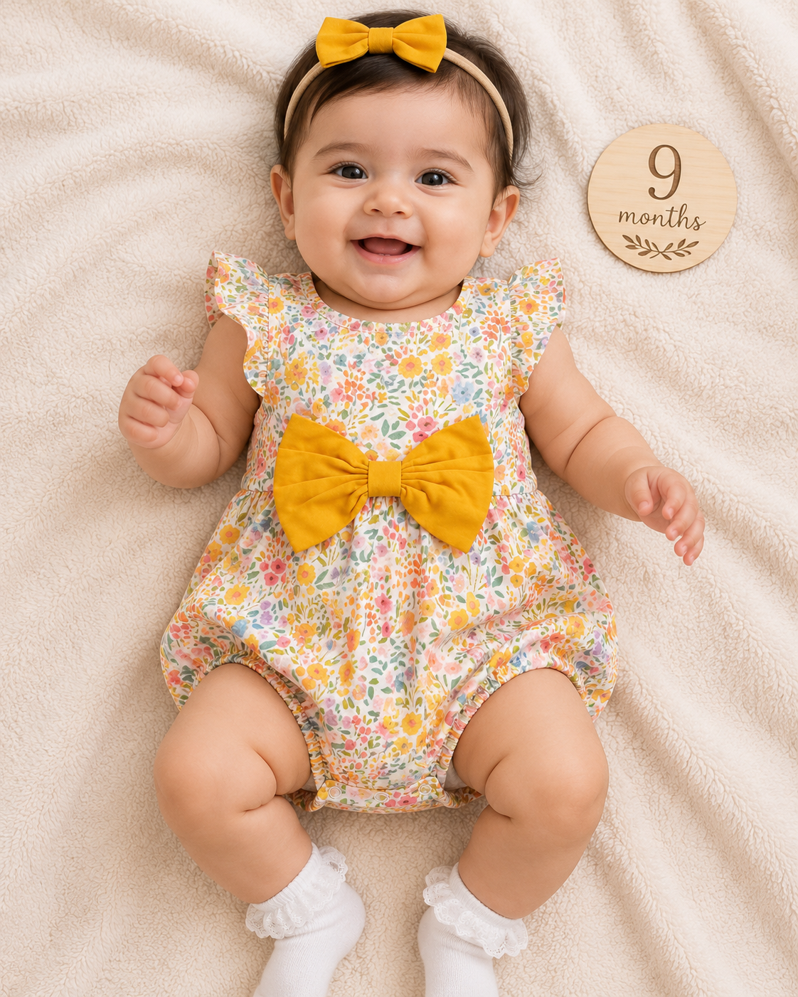 Baby Girl Cute Flutter Sleeve Romper