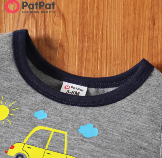 Vehicle Baby Boy Cartoon Romper