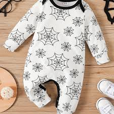 Long Sleeved Romper Spider Web