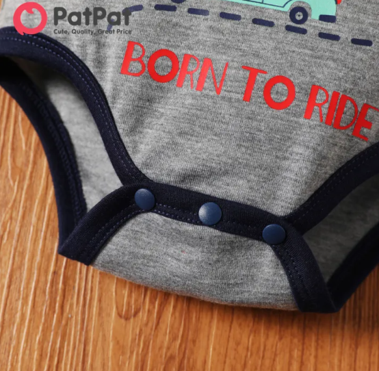Vehicle Baby Boy Cartoon Romper