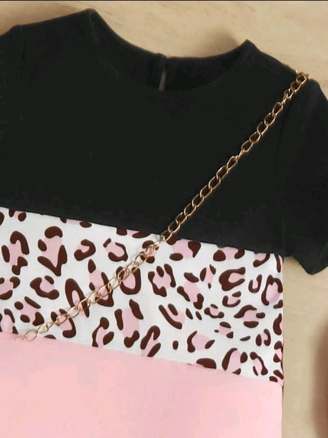 baby girls casual cute block leopard graphic Shirt