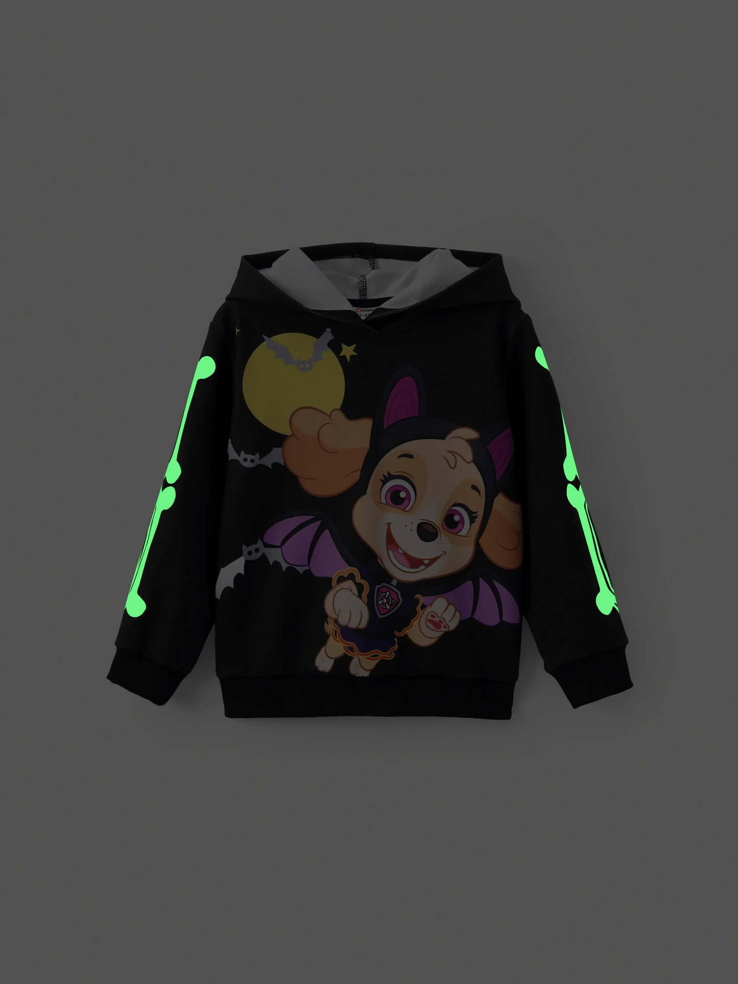 PAW Patrol Toddler Girl 1pc Skye Glow in the Dark Hoodie BlackandWhite