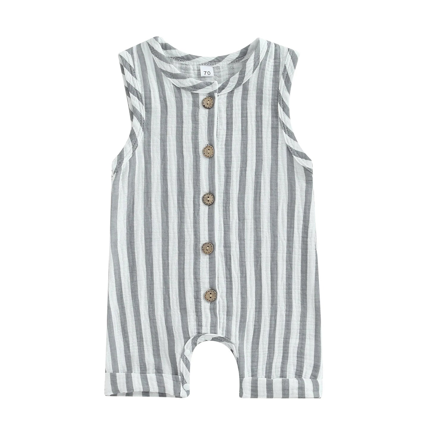 Stripe Short Sleeve Romper