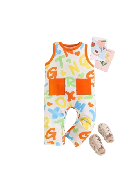 Baby  Cotton pocket sleeveless Jumpsuit