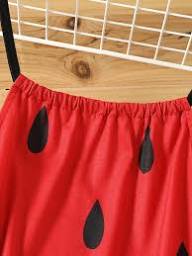 girl dress with watermelon print and color-block cami