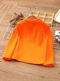 Autumn Polo Shirt for Boys with Mid-High Neck, Warm Collar and Long Sleeves / Unisex Fleece Sweatshirt, Solid Color, Modern and Versatile for Children