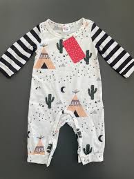 Desert Print Long-Sleeve Baby Sleeper Romper