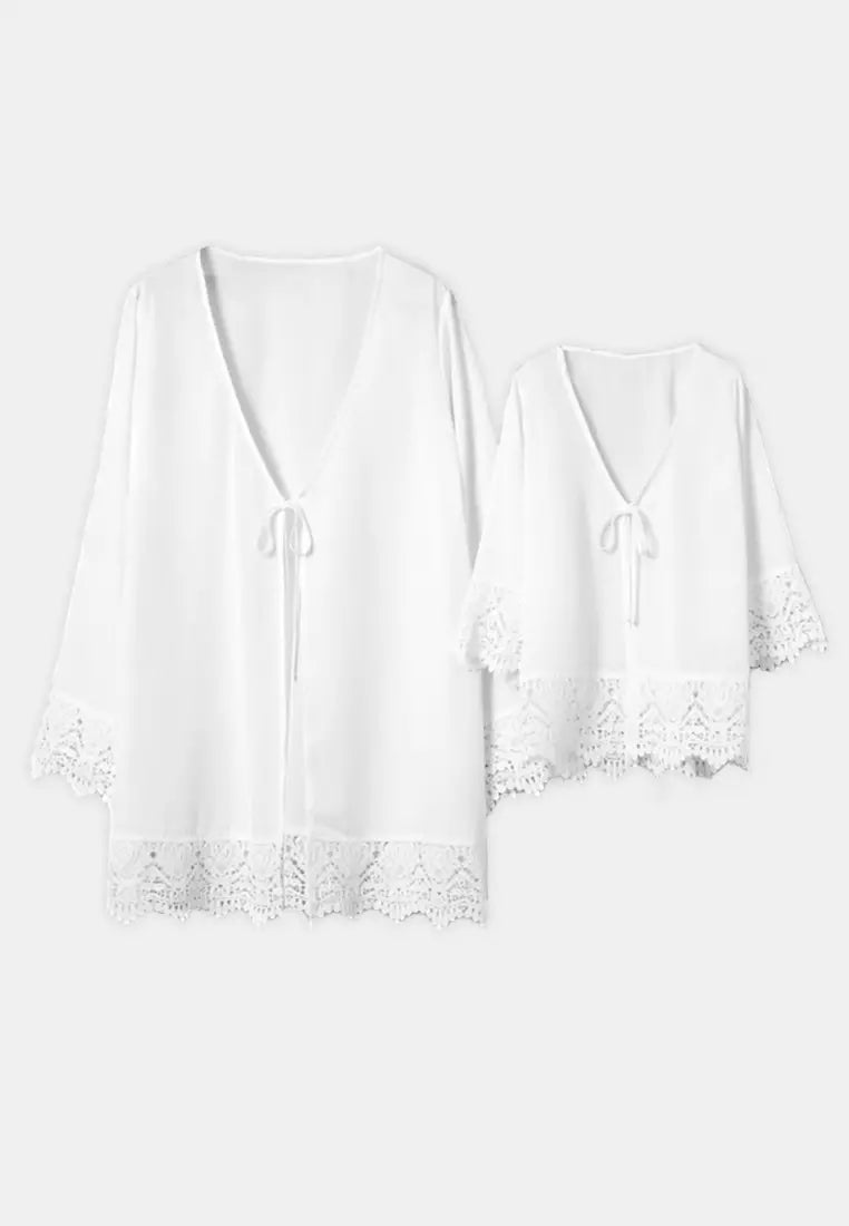 Cover up White Chiffon Cardigan