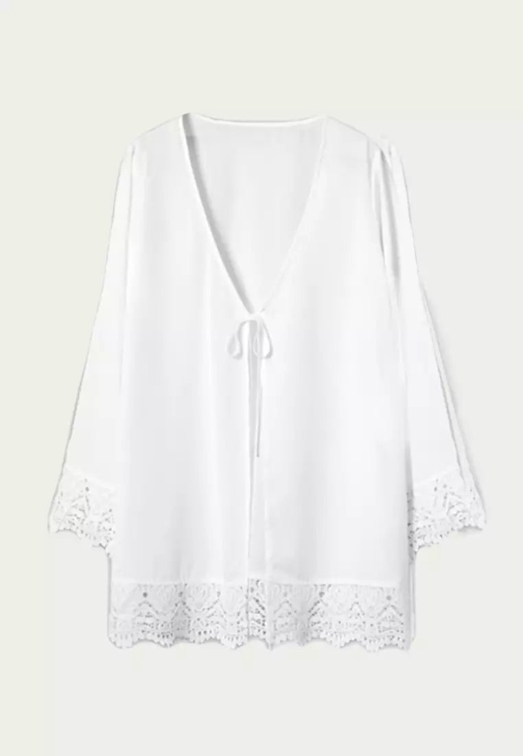 Cover up White Chiffon Cardigan