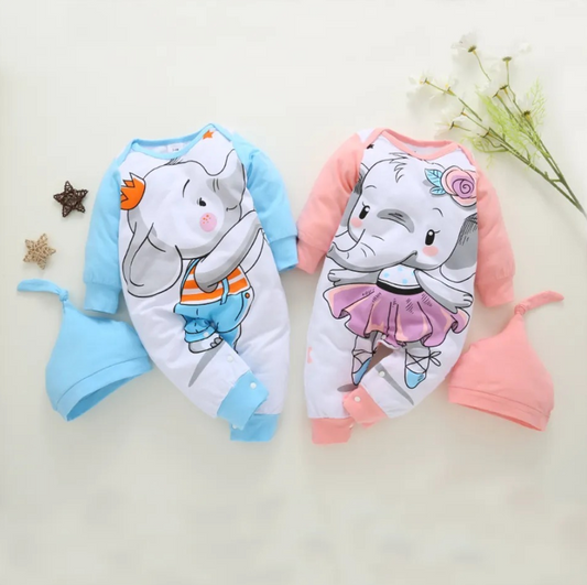 Baby elephant full sleeves romper