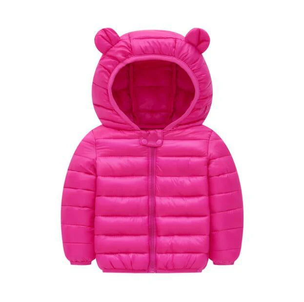 Cute Baby Girls Jackets Kids Boys Down Coats With Ear Hoodie Spring Girl Clothes Infant Children's Clothing for Boys Coat