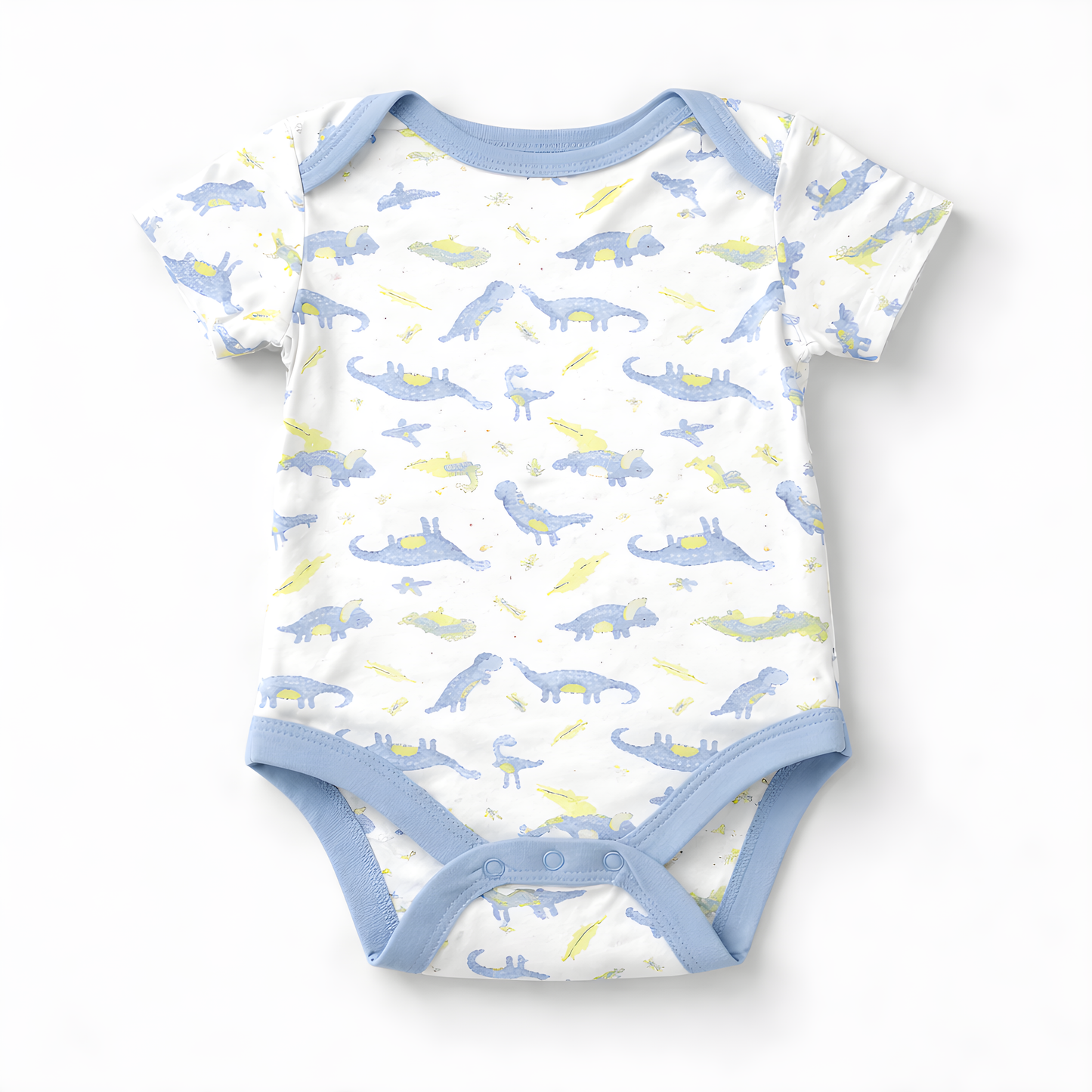 Baby Boy 4-Piece Dinosaur Bodysuit Outfit Set with Solid Pants, Cap & Shoes 042LH