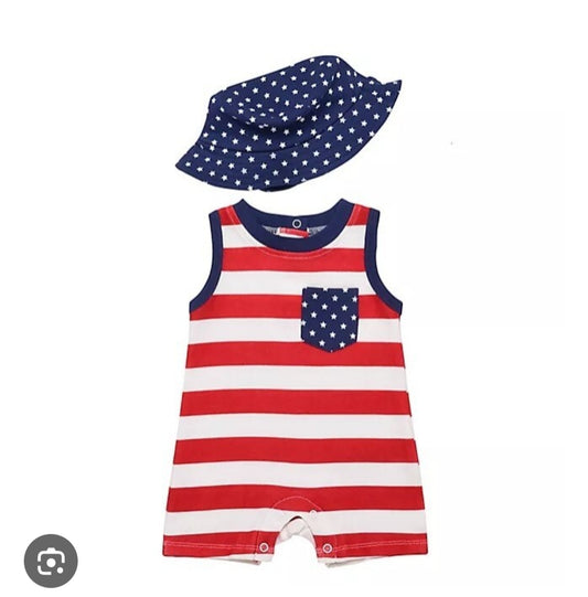 Baby Flag Cotton Romper