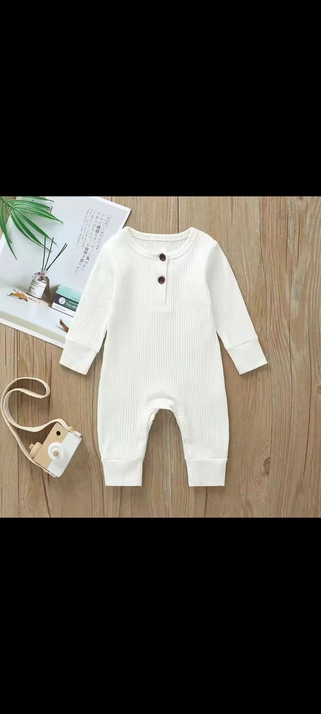 Full Sleeve Rib Cotton Romper