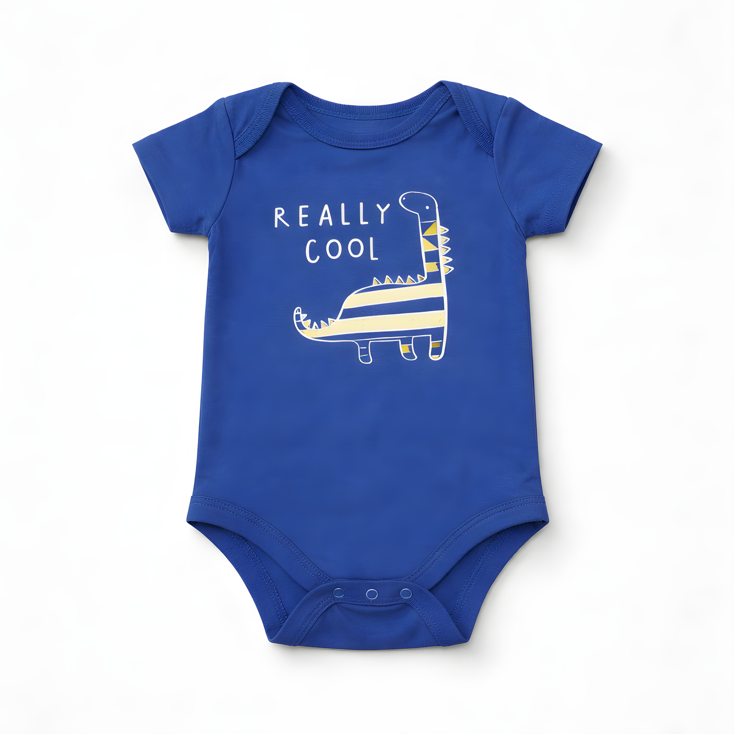 Baby Boy 4-Piece Dinosaur Bodysuit Outfit Set with Printed Pants, Cap & Shoes 042LH
