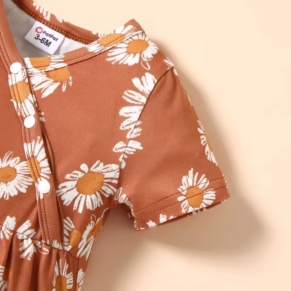 Floral Print V Neck Jumpsuit