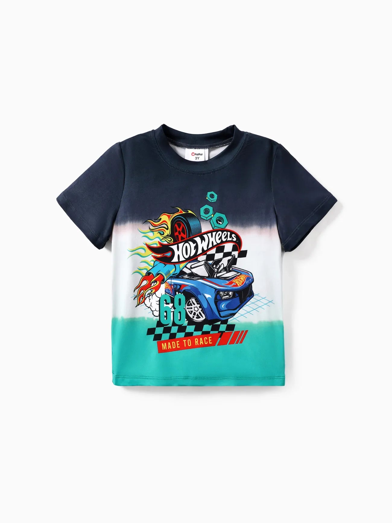 Hot Wheels 1pc Toddler/Kids Boy Flamming Tire Logo T-shirt