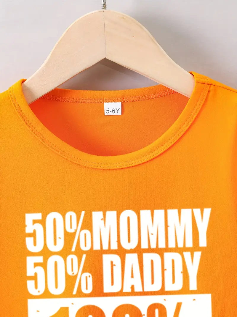 Boys funny letters printed shirt sleeves t-shirt