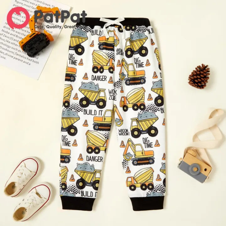 Toddler Boy Vehicle Print Casual Pants