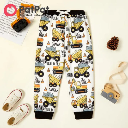 Toddler Boy Vehicle Print Casual Pants