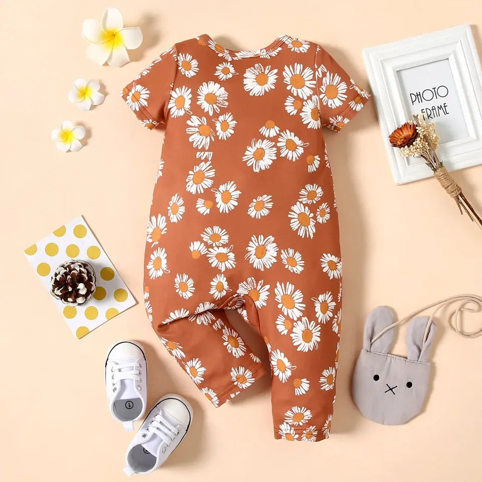 Floral Print V Neck Jumpsuit