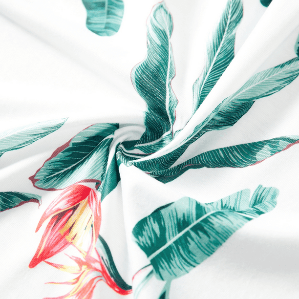 Plant Print Panel Ruffle Hem Tank t-shirt