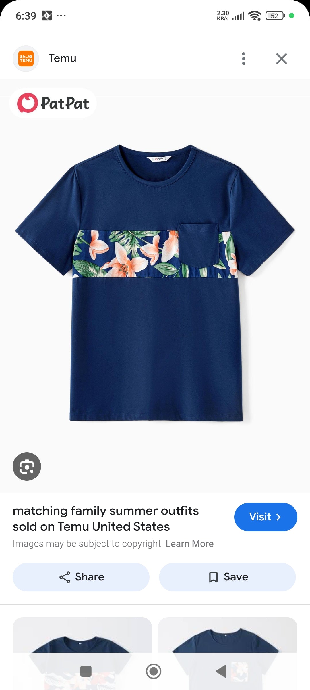 Blue tropical t-shirt